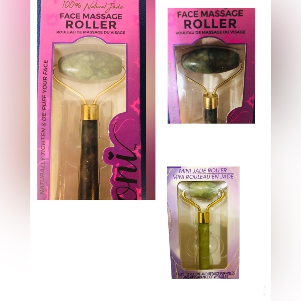 3pack All natural‎ massage rejuvenating facial jade rollers new